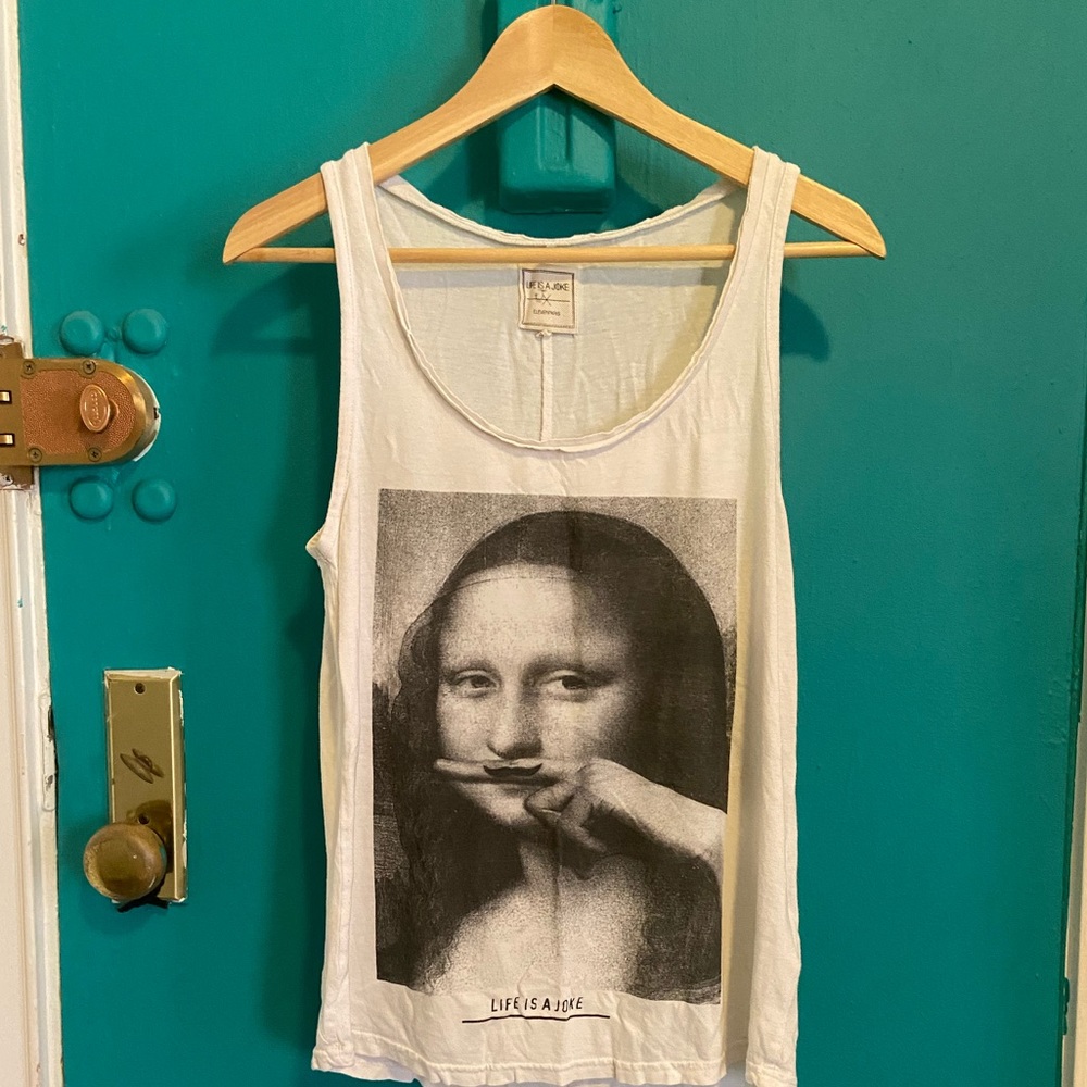 Eleven Paris Life is A Joke Mona Lisa Mustache Tee